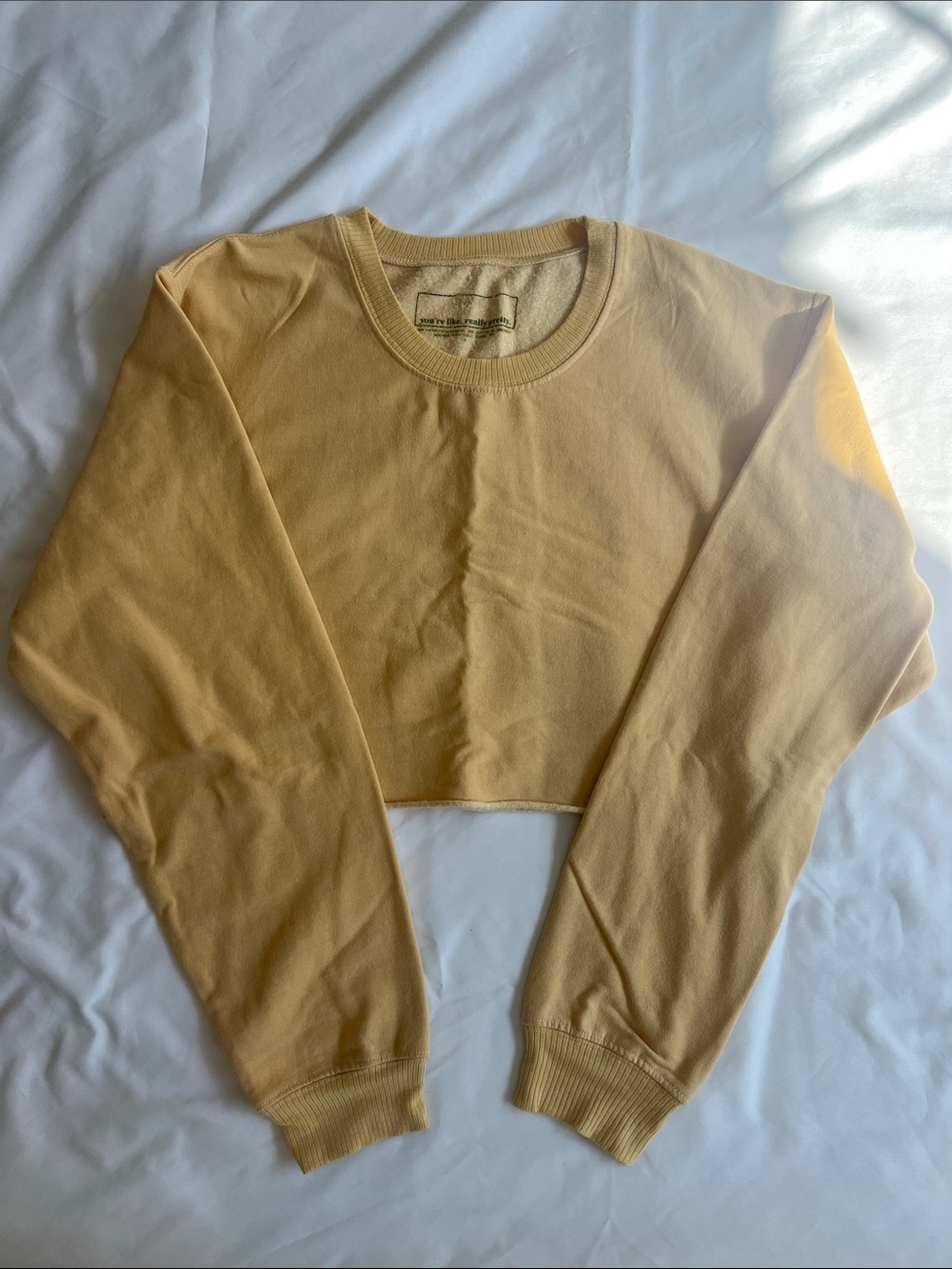 Skatie Cropped Jamie Crewneck Sweatshirt in Sunshine